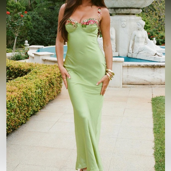 KENZIE MAXI DRESS GREEN - Picture 3 of 4